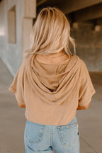 ribbed hoodie top
