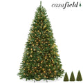 Pre-Lit Realistic Green Spruce Artificial Holiday Christmas Tree and Stand