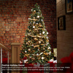 Pre-Lit Realistic Green Spruce Artificial Holiday Christmas Tree and Stand
