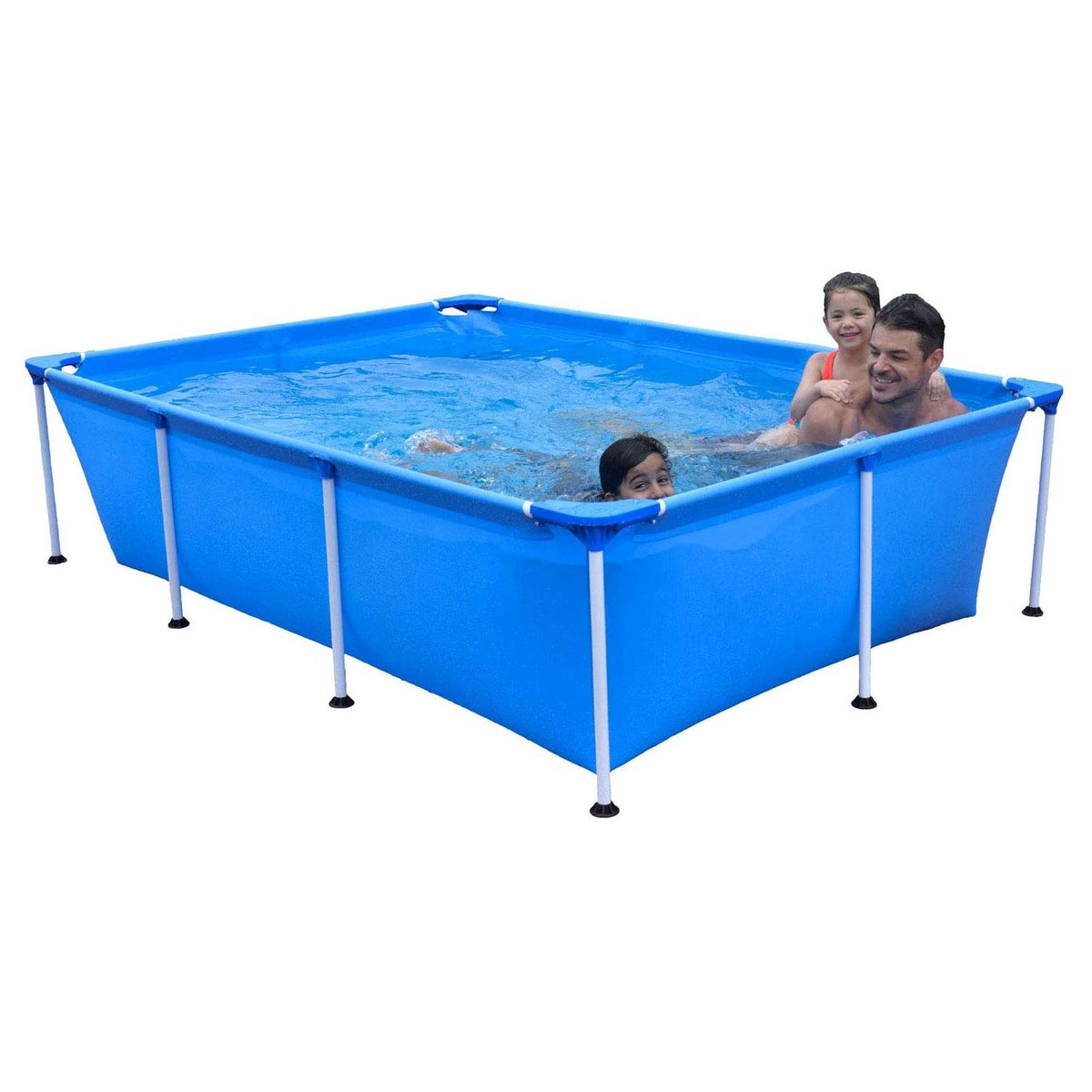 JLeisure Avenli 17773 10 x 6.5 x 2 Feet Outdoor Backyard Above Ground Rectangular Steel Frame Swimming Pool with Repair Kit, 2