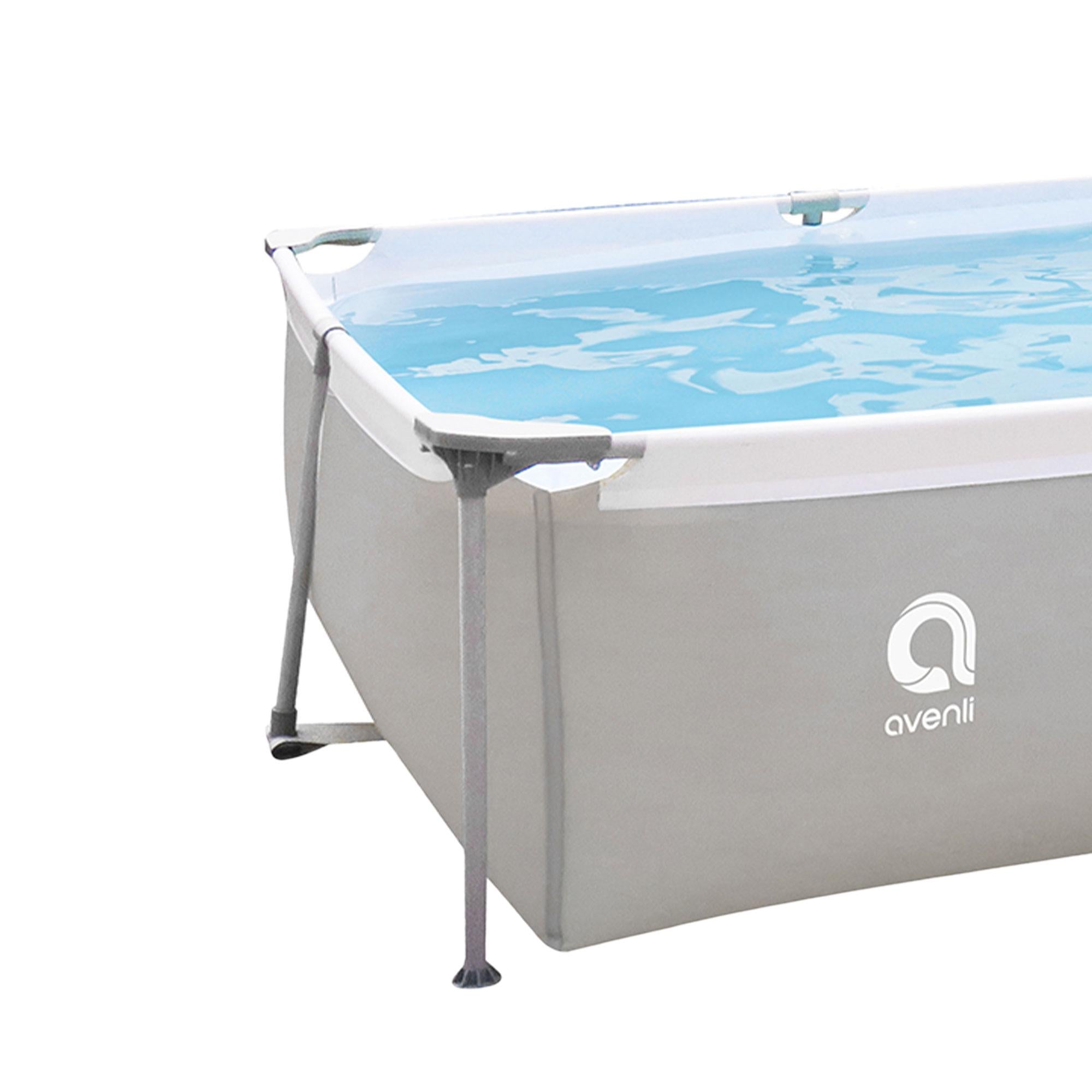 JLeisure Avenli 17773 10 x 6.5 x 2 Feet Outdoor Backyard Above Ground Rectangular Steel Frame Swimming Pool with Repair Kit, 2