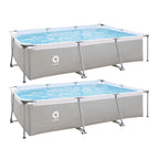 JLeisure Avenli 17773 10 x 6.5 x 2 Feet Outdoor Backyard Above Ground Rectangular Steel Frame Swimming Pool with Repair Kit, 2