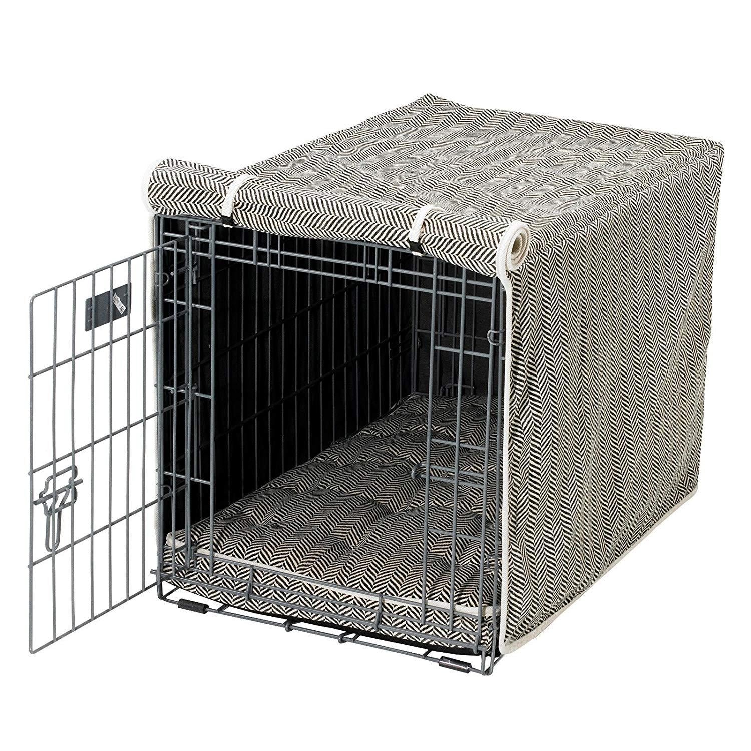 Bowsers Luxury Crate Cover, Medium, Herringbone