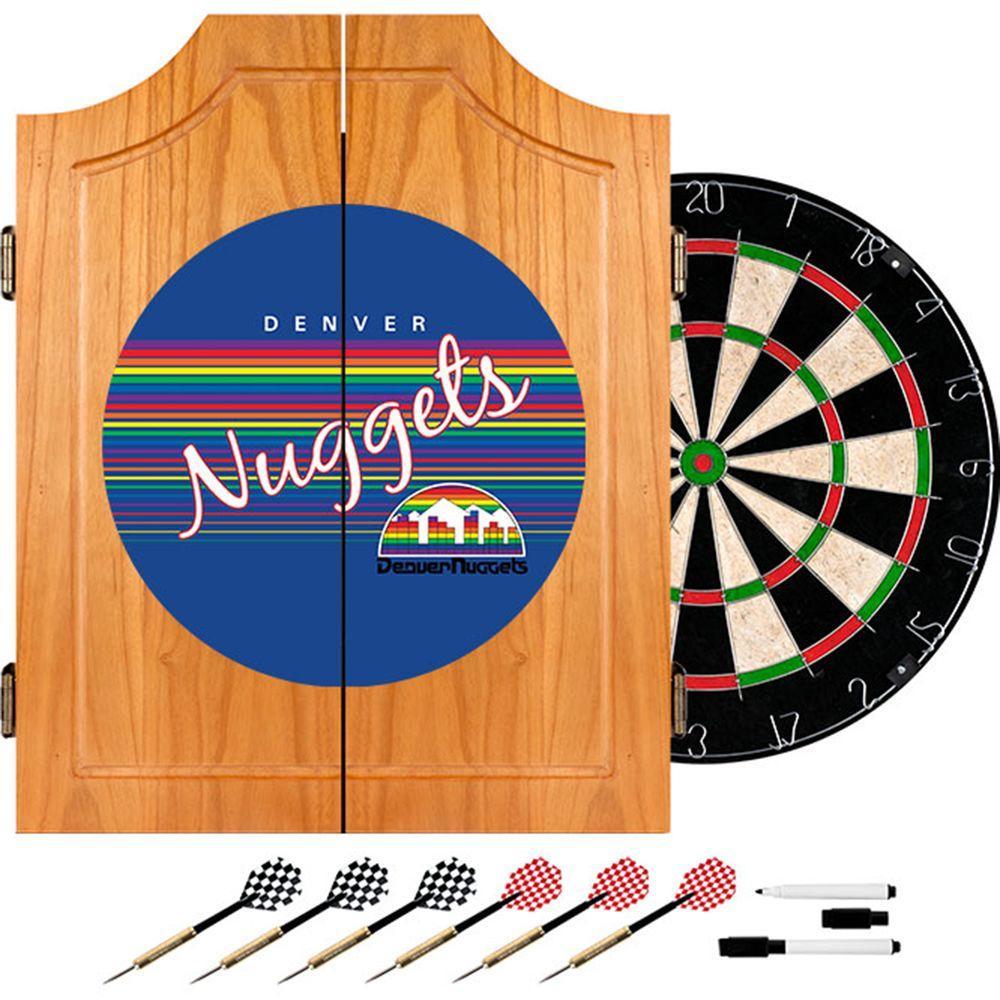 20.5 in. Denver Nets Hardwood Classics NBA Wood Dart Cabinet Set