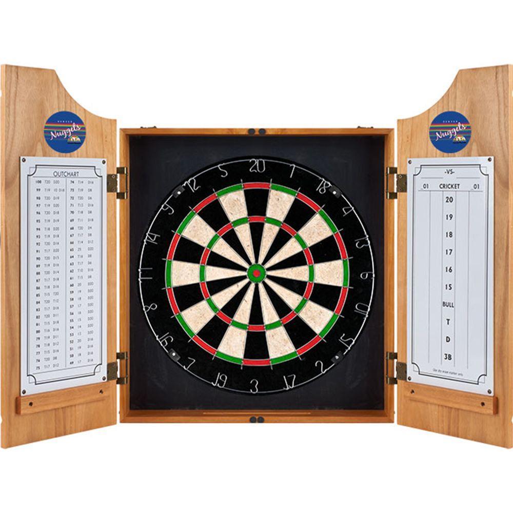 20.5 in. Denver Nets Hardwood Classics NBA Wood Dart Cabinet Set