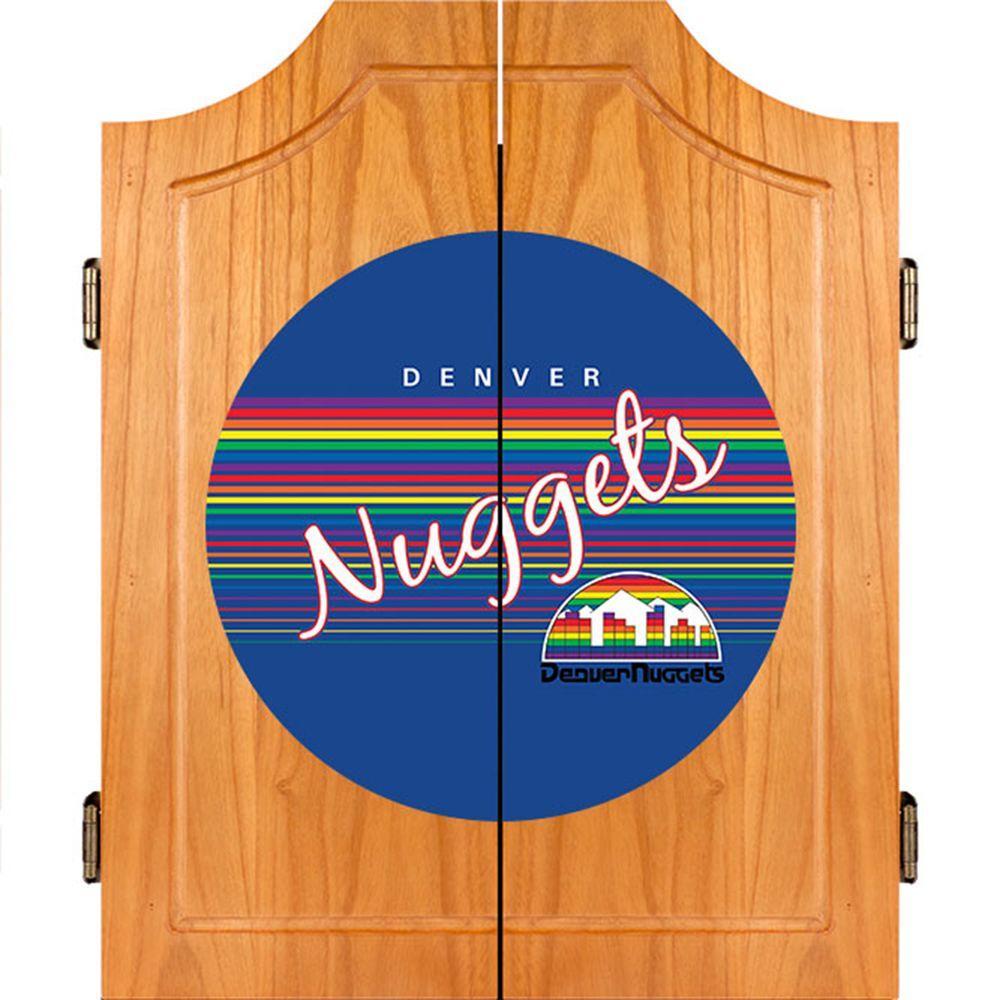 20.5 in. Denver Nets Hardwood Classics NBA Wood Dart Cabinet Set