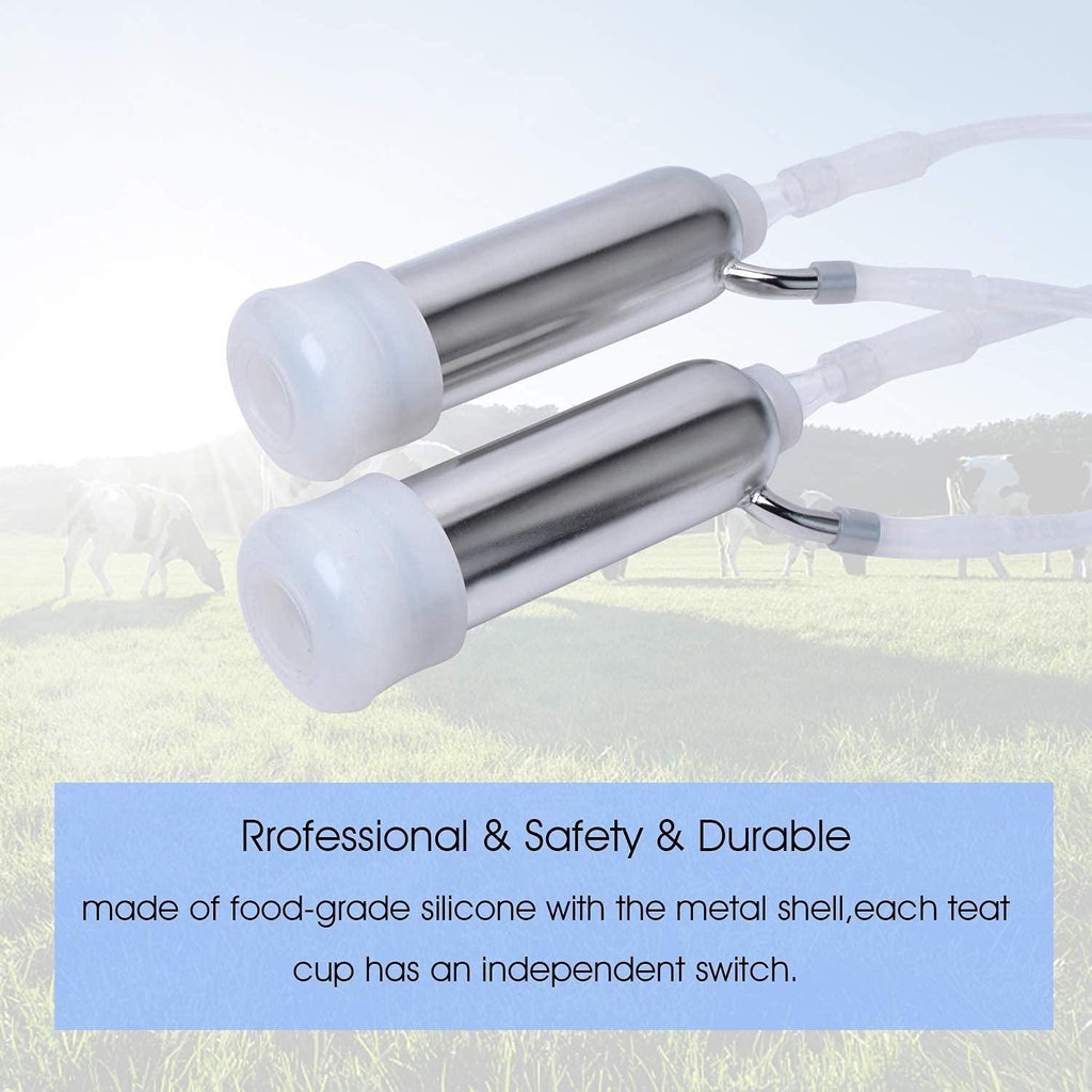 5l electric goat milking machine for sheep and cows vacuum pump milker, 2 in 1 goat cow milker machine with pulsator