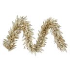 Vickerman 9' Champagne Artificial Christmas Garland, Clear Dura-lit Incandescent Mini Lights - Faux Fir Christmas Garland - Indoor Seasonal Home Decor