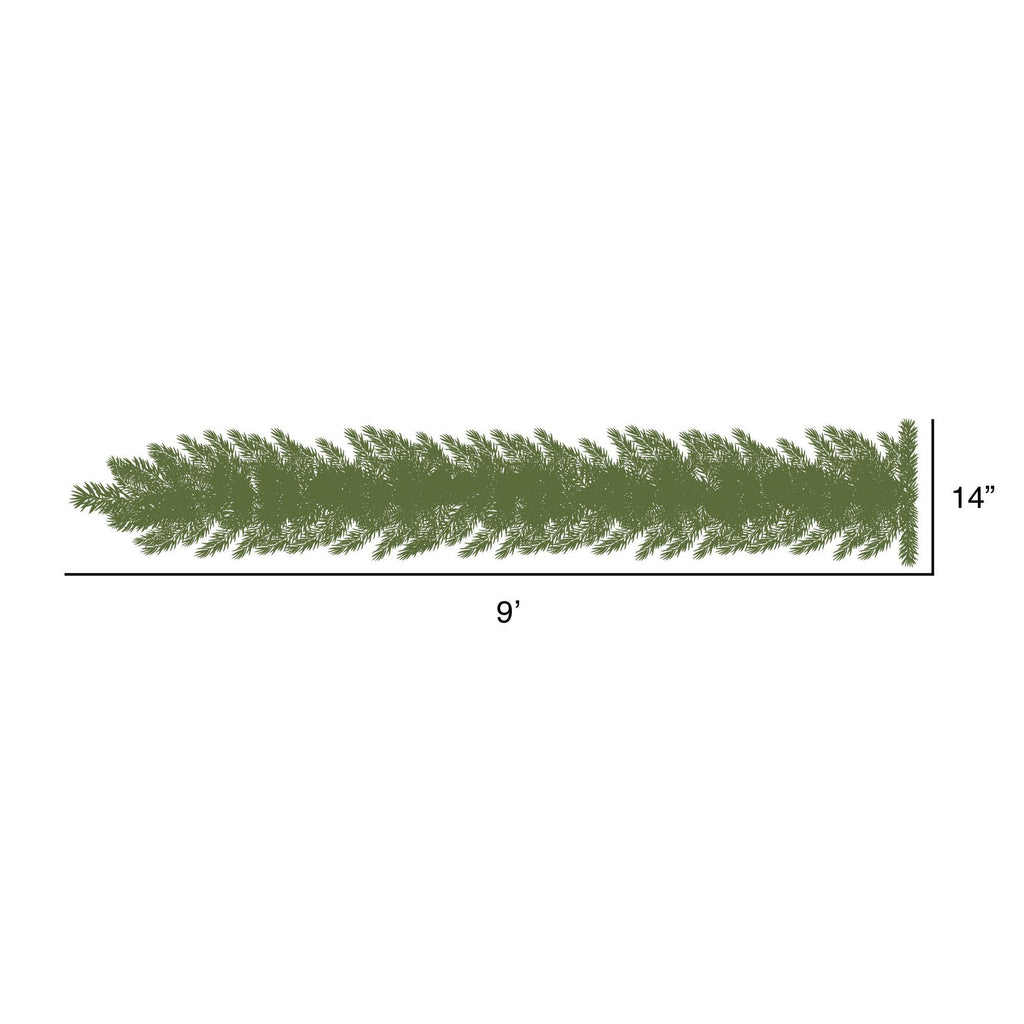 Vickerman 9' Champagne Artificial Christmas Garland, Clear Dura-lit Incandescent Mini Lights - Faux Fir Christmas Garland - Indoor Seasonal Home Decor