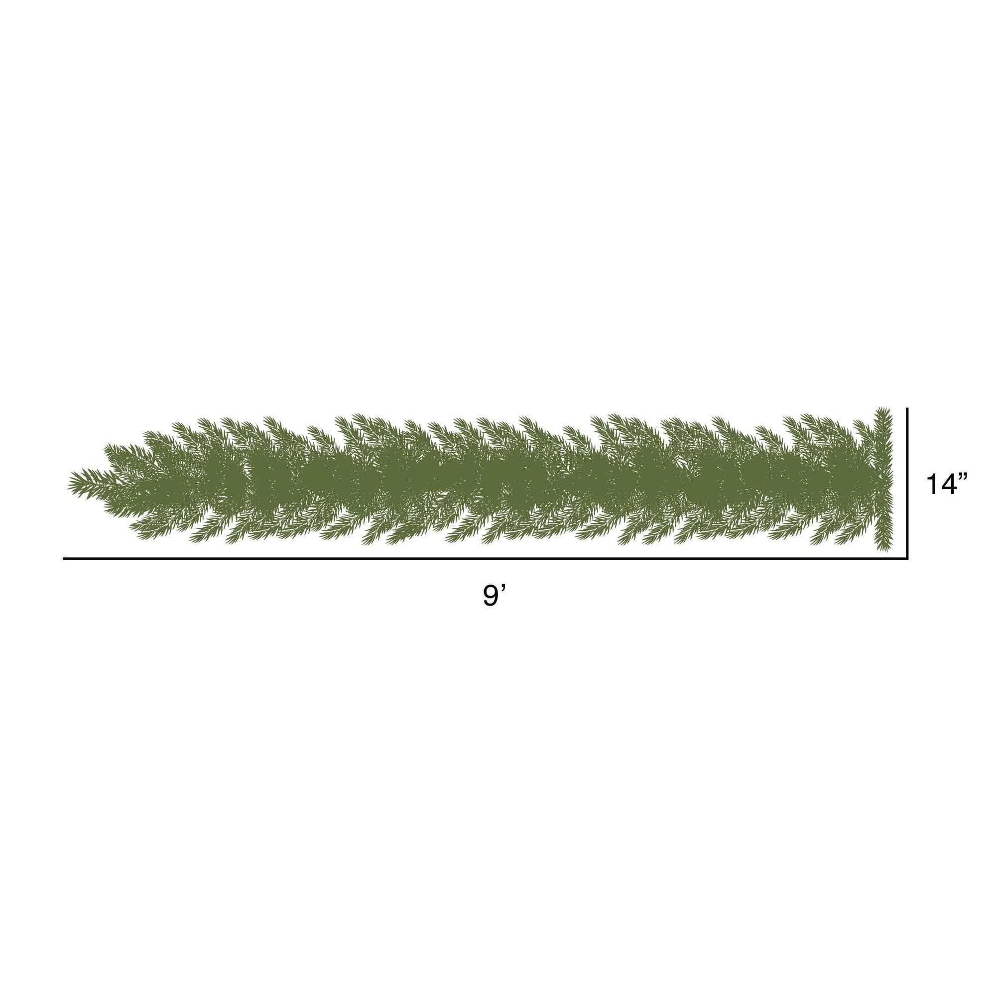 Vickerman 9' Champagne Artificial Christmas Garland, Clear Dura-lit Incandescent Mini Lights - Faux Fir Christmas Garland - Indoor Seasonal Home Decor