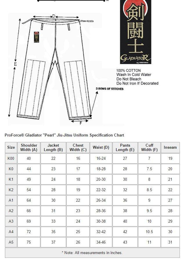 ProForce Gladiator Pearl Jiu-Jitsu Uniform Black