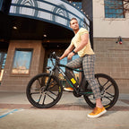 Gotrax Electric Bike 26" - 20MPH &amp; 50 Mile Ran- 350W Motor -  21-Speed Commuter Electric BMX Bicycles Travel E-Bikes (Black)