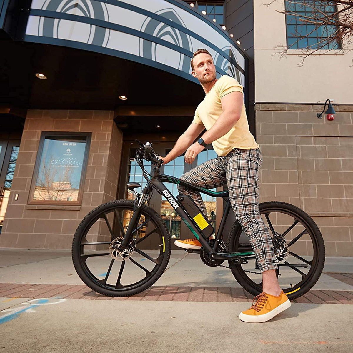 Gotrax Electric Bike 26" - 20MPH &amp; 50 Mile Ran- 350W Motor -  21-Speed Commuter Electric BMX Bicycles Travel E-Bikes (Black)