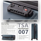 Luggage Expandable Suitcase PC ABS TSA Luggage 3 Piece Set Lock Spinner Carry on (Teal blue, 3 piece set)