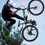 WJHWSX 26IN Folding Mountain Bike 21 Speed Full Suspension for Man Women Green