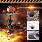 eco llc 63cc earth auger gas powered post hole digger with 3 heavy duty auger drill bits (4" 6" 8"),powered engine for fence garden dig hole | subcontract delivery