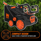 20V Max Cordless 15-Inch 2-in-1 Brushless Electric Dethatcher and Scarifier with Collection Bag, Two 4.0 Ah Batteries, and Dual-Port Charger (20716)