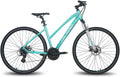 Hiland 700C Hybrid Bicycle Aluminum  24 Speeds with Lock-Out Suspension Fork Disc Brake City Commuter Comfort Bike