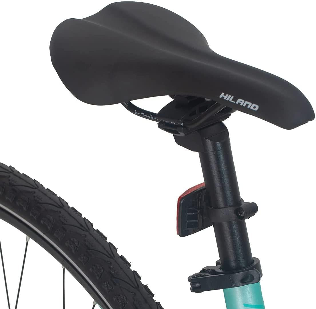 Hiland 700C Hybrid Bicycle Aluminum  24 Speeds with Lock-Out Suspension Fork Disc Brake City Commuter Comfort Bike