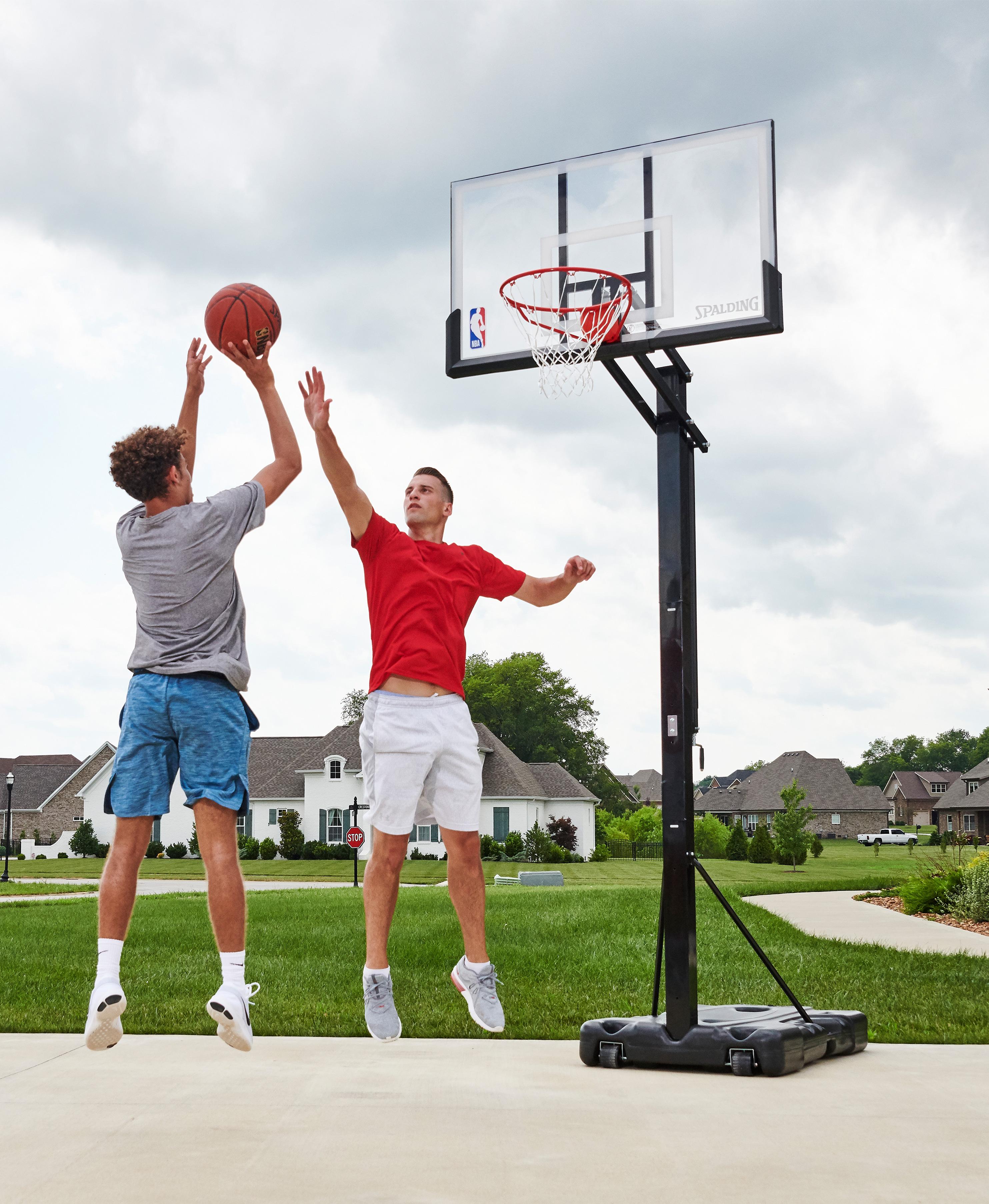 Spalding NBA 54" Portable Screw Jack Basketball Hoop with Polycarbonate Backboard