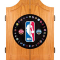 NBA Logo with All Teams Wood Finish Dart Cabinet Set