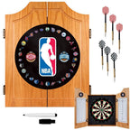 NBA Logo with All Teams Wood Finish Dart Cabinet Set