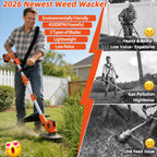 3-in-1 Electric Weed Wacker, Battery Powered Weed Eater with 2 x 4.0Ah Batteries, 900W Brushless Motor Grass Trimmer/Lawn Mower/Brush Cutter, with LCD Display &amp; 3 Types Blades for Yard and Garden