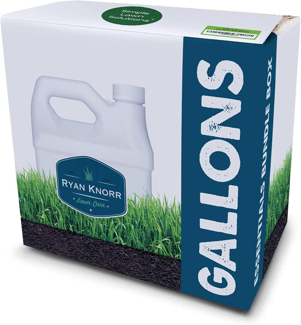 simple lawn solutions - ryan knorr - gallon bundle- lawn essentials bundle box - 3 x 1 gallon set - lawn food 16-4-8 fertilizer, lawn energizer booster, soil hume- seaweed, humic acid (gallon bundle)