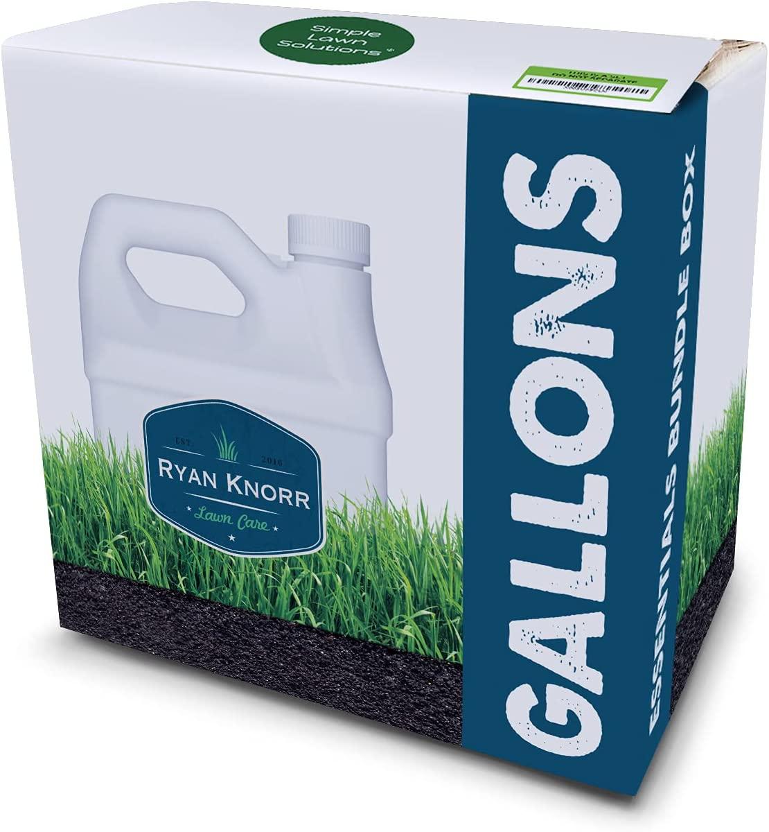 simple lawn solutions - ryan knorr - gallon bundle- lawn essentials bundle box - 3 x 1 gallon set - lawn food 16-4-8 fertilizer, lawn energizer booster, soil hume- seaweed, humic acid (gallon bundle)