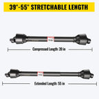 vevor pto shaft 1 3/8" pto drive shaft, 6 spline end round end pto driveline shaft, series 4 tractor pto shaft, 39"-55" brush hog pto shaft, black pto shaft for bush hog/finish mower/rotary cutter