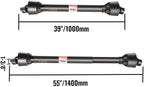 vevor pto shaft 1 3/8" pto drive shaft, 6 spline end round end pto driveline shaft, series 4 tractor pto shaft, 39"-55" brush hog pto shaft, black pto shaft for bush hog/finish mower/rotary cutter