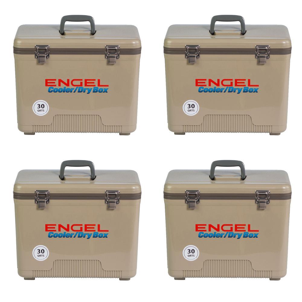 30 qt. Lightweight Leak Proof Insulated Cooler Drybox (4-Pack)