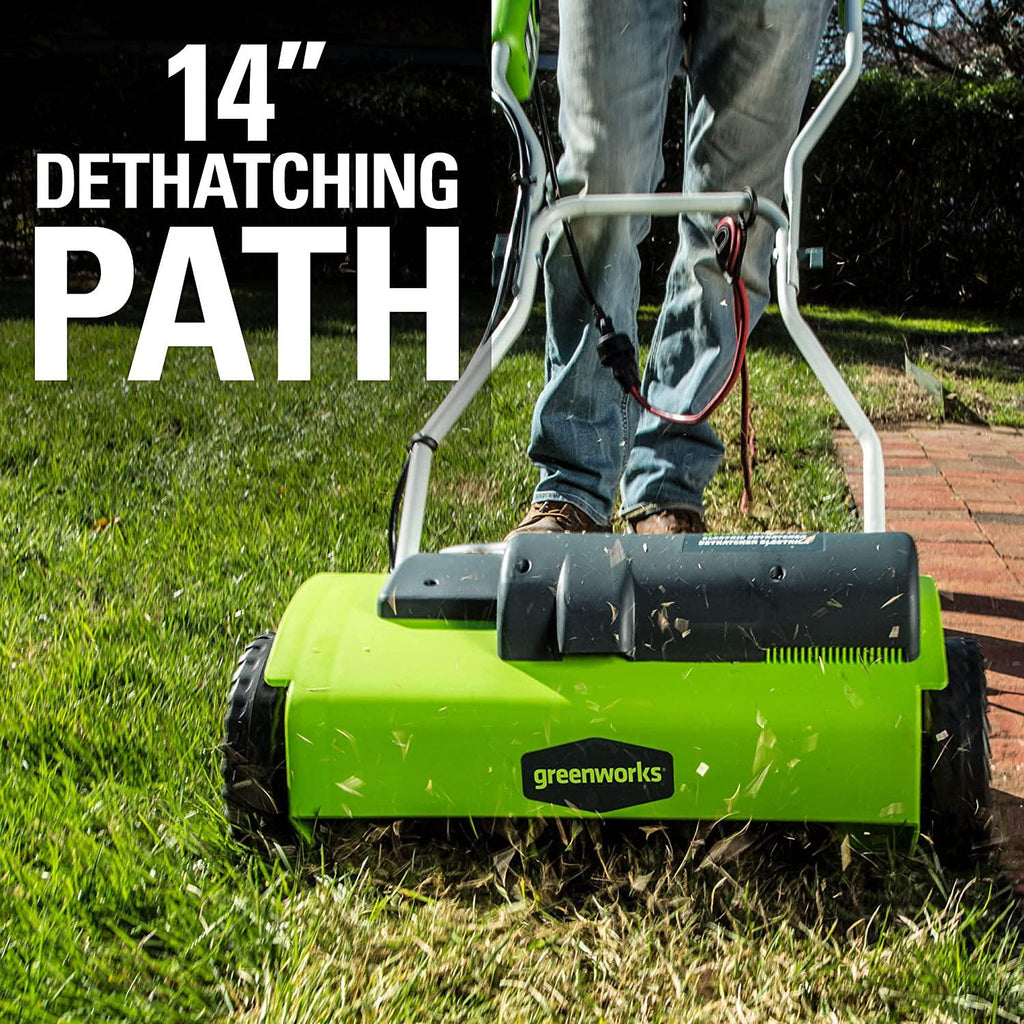 Greenworks 10 Amp 14-Inch Corded Dethatcher, 27022