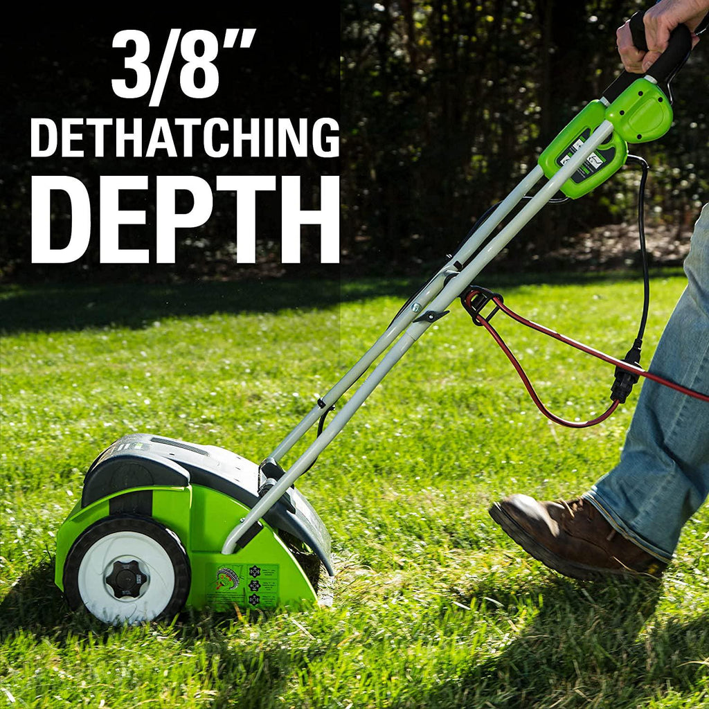 Greenworks 10 Amp 14-Inch Corded Dethatcher, 27022