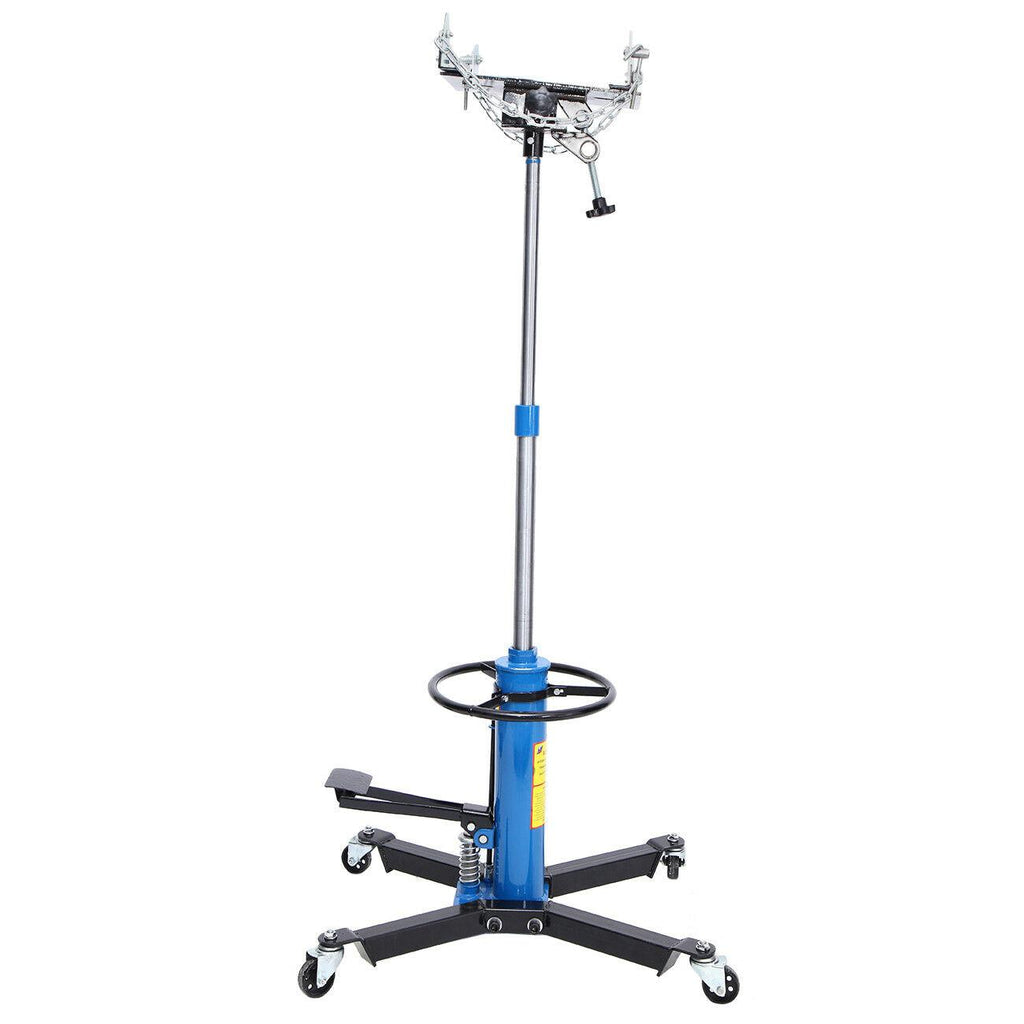 1100LBS 2 StaHydraulic Transmission Jack w/ 360閹虹爤wivel Wheels Lift Hoist Blue