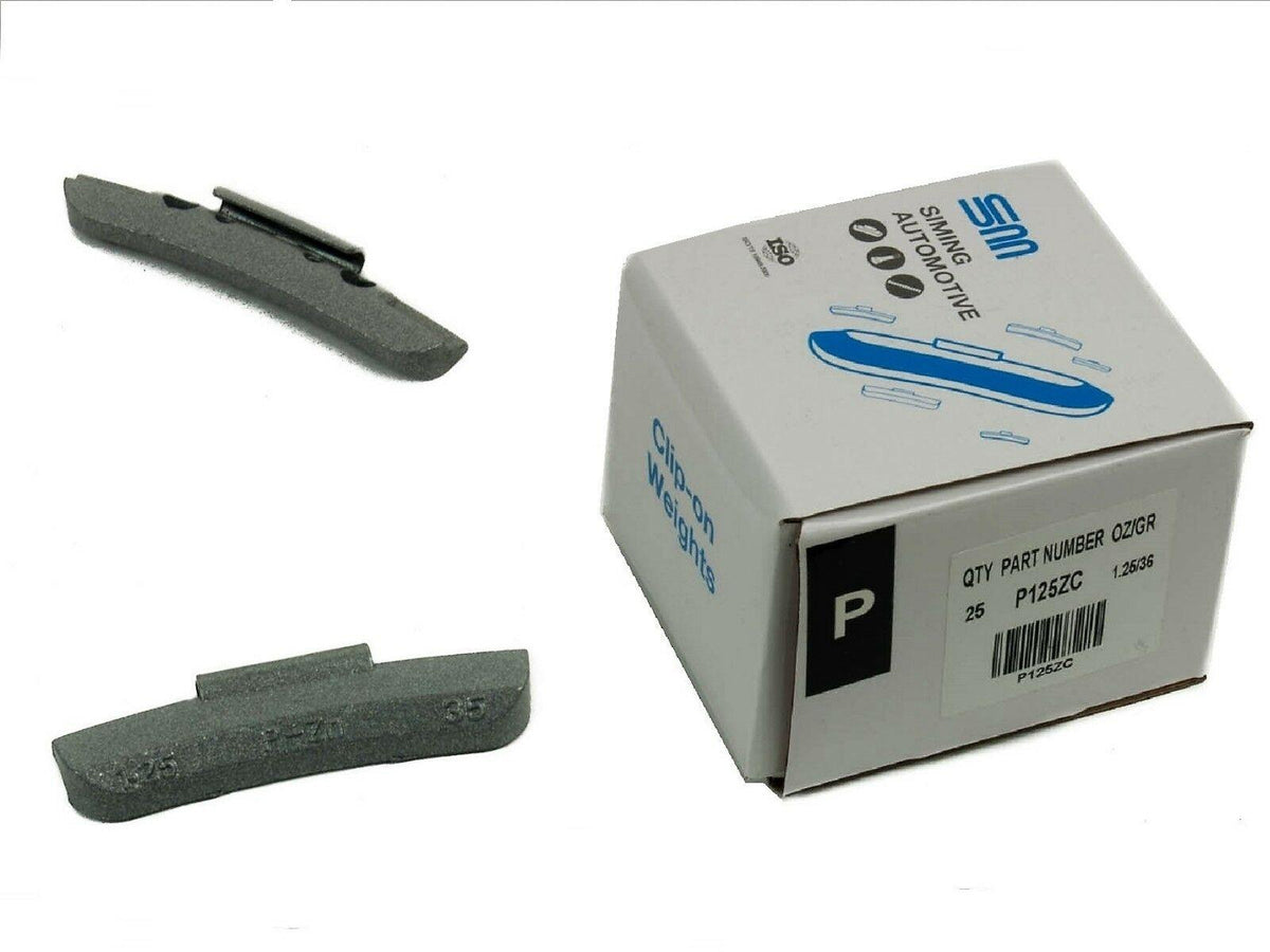 200 ASSORTMENT CLIP-ON WHEEL WEIGHT  P - STYLE 1.25 1.50 1.75 2.00 oz
