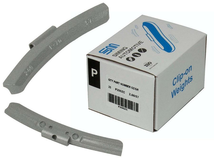 200 ASSORTMENT CLIP-ON WHEEL WEIGHT  P - STYLE 1.25 1.50 1.75 2.00 oz