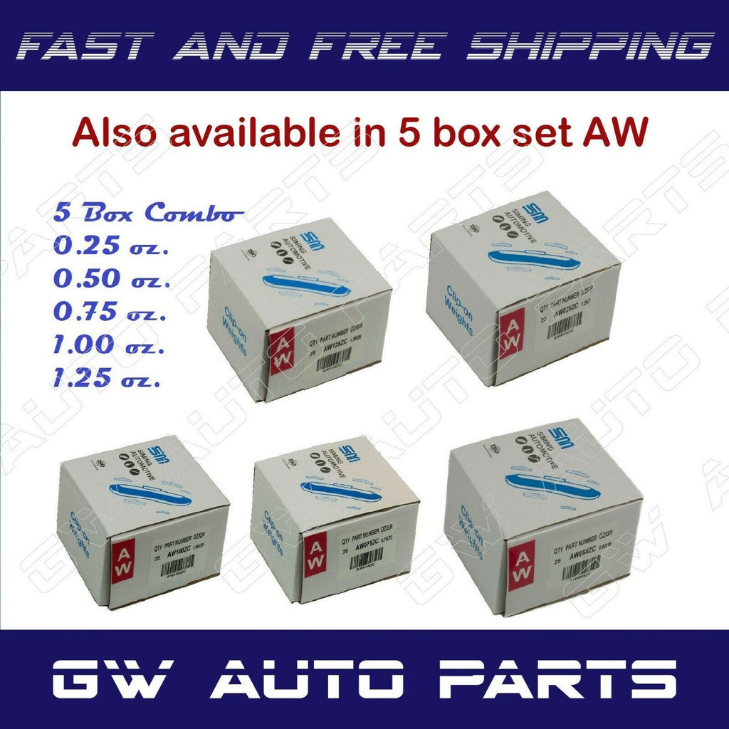 200 ASSORTMENT CLIP-ON WHEEL WEIGHT  P - STYLE 1.25 1.50 1.75 2.00 oz
