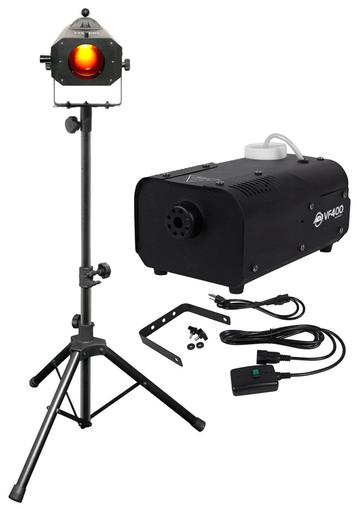 Chauvet DJ LED Followspot 75ST DMX/Manual 7 Color Light w/ Stand + Fog Machine