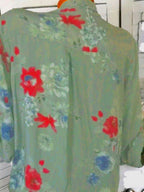 Autumn Spring Summer Cotton V-Neck Button Floral Printed Blouses