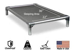 Kuranda Dog Bed - Chewproof - All Aluminum (Silver) - Indoor/Outdoor - Elevated - Bite Proof - Easy to Clean - Dries ly - Heavy Duty Vinyl Fabric