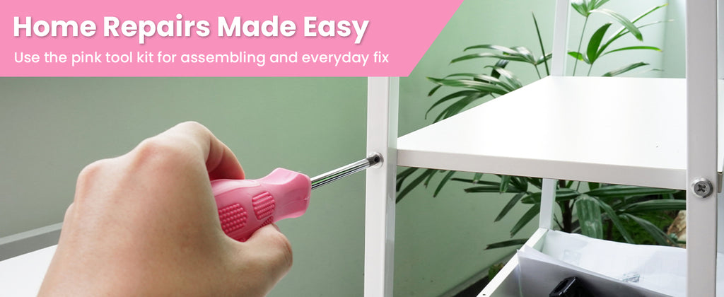 Pink Tool Set for Women 136-Piece Small Tool Kit for Home Repairs | Household Toolbox Storafor Girl, Portable Hand Tool Kit for Home, Car Repair, Perfect Gift for Ladies