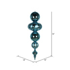 Vickerman 54" Sea Blue Shiny and Matte Finial Ornament