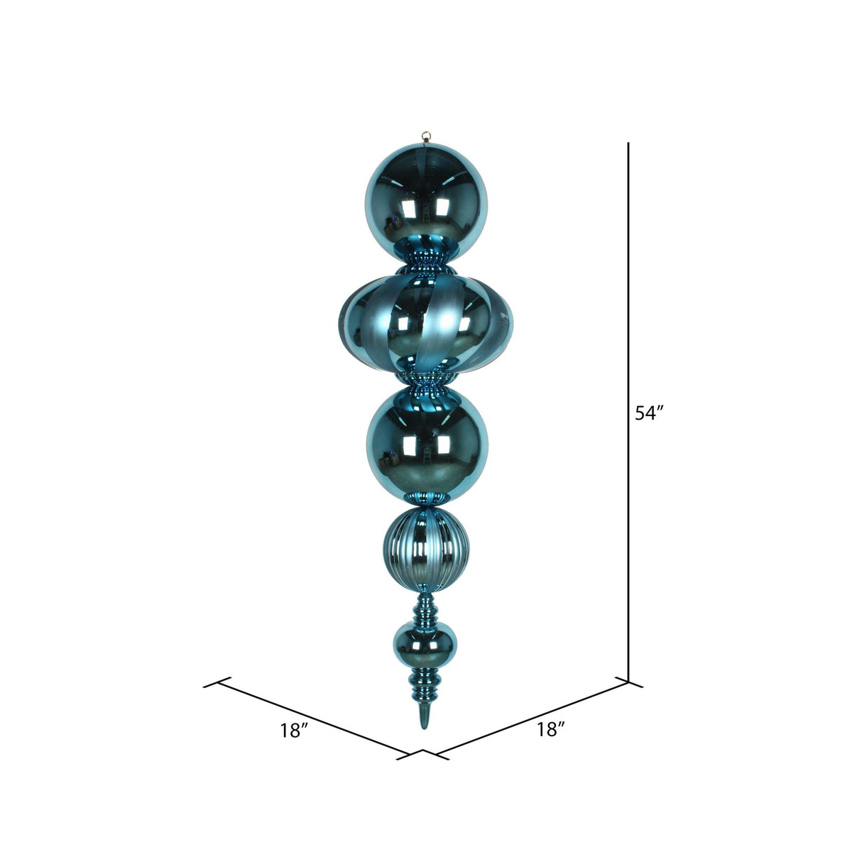 Vickerman 54" Sea Blue Shiny and Matte Finial Ornament