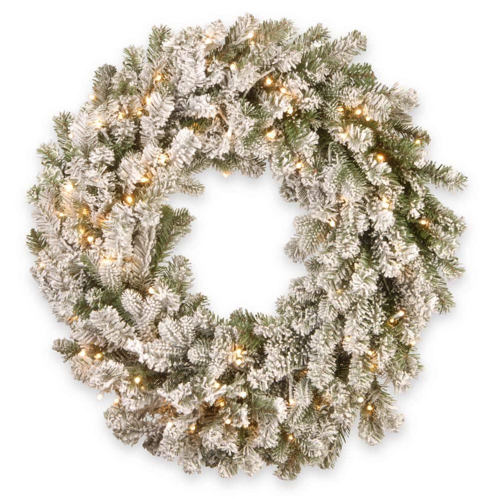 30 " Snowy Sheffield Spruce Artificial Christmas Wreath with Twinkly LED Lights