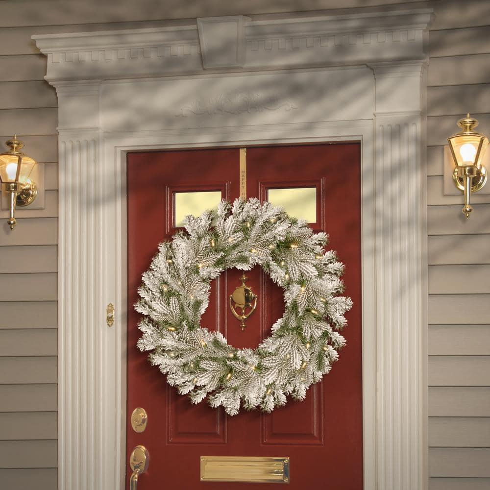30 " Snowy Sheffield Spruce Artificial Christmas Wreath with Twinkly LED Lights