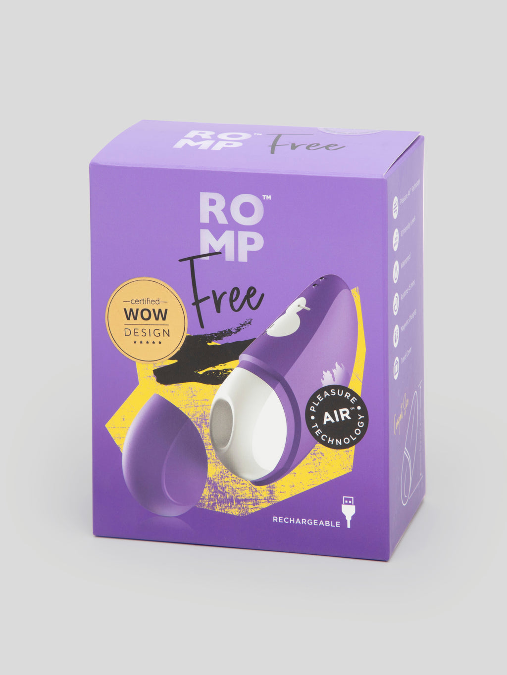 ROMP Rechargeable Travel Clitoral Suction Stimulator, Purple