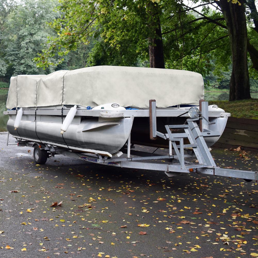 Sportsman 300 Denier 17 ft. to 20 ft. (Beam Width to 104 in.) Gray Pontoon Boat Cover Size PT-2
