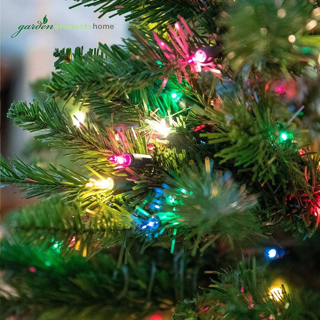 Garden Elements Penn Spruce Christmas Tree- 900 Multi-Colored Lights, 6.5'