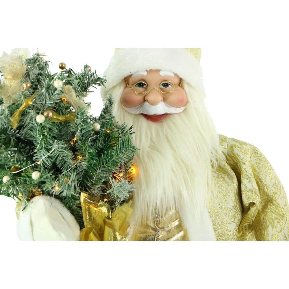 36 in. Christmas Santa Claus with Prelit Christmas Tree, Music, Lights and Motion